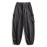 Men's Casual Nylon Cargo Pants with Multiple Pockets - Loose Fit, Solid Color for Spring/Fall