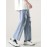 Cotton Blend Ripped Jeans for Adults - Casual Straight-Leg Cropped Pants with Distressed Detail, Non-Stretch Solid Color Summer Denim, Korean Style Hip Hop Fashion