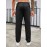 1pc Men'S Casual Cotton Drawstring Pants - Solid Color, Non-Stretch Fabric, Regular Fit, All-Season Straight Leg Cargo Trousers