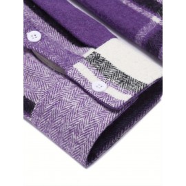 Mens Flannel Shirt Long Sleeve Plaid Jacket Casual Button Down Shirts Shacket