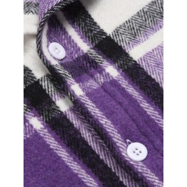 Mens Flannel Shirt Long Sleeve Plaid Jacket Casual Button Down Shirts Shacket