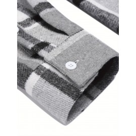 Mens Flannel Shirt Long Sleeve Plaid Jacket Casual Button Down Shirts Shacket