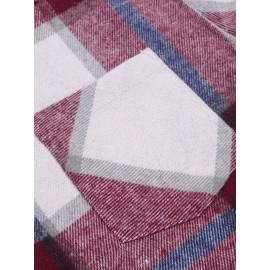 Mens Flannel Shirt Long Sleeve Plaid Jacket Casual Button Down Shirts Shacket