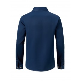 Mens Button Down Shirt Long Sleeve Wrinkle Free Casual Shirt For Men Untucked Shirts With Pocket