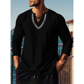 European And American Four Season Loose Fitting Pullover Retro Ethnic Style Casual Stand Up Collar Shirt