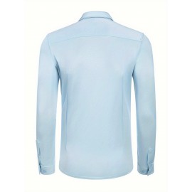 Men'S Long Sleeve Wrinkle Free Shirt Casual Button Down Shirt for Men Untucked Shirts with Pocket