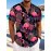Men's 3D Flamingo Pattern Print Short Sleeve Lapel Shirt Top, Casual Button Up Shirt For Summer Daily Wear And Vacation Resorts