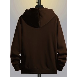 Men's Fashion Cross Print Long Sleeve Hoodie - Classic Zip-Up Design, Casual Style, Ideal For Fall And Winter